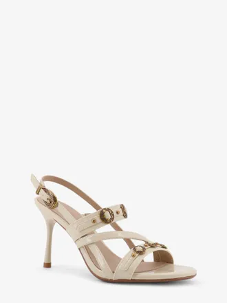 Pinko Womens Leather Sandals Vanda White