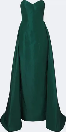 Monique Lhuillier Draped strapless silk bustier gown