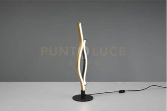 Trio Blaze lampada da tavolo led 8W 900lm, 2300+3000+4000K ondulata metallo ottone e nero dimmerabile con interruttore touch h. 48CM