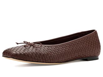 Vince Darla Weave Ballerina/Skimmer Womens Flat Shoes Molton Brown : 7.5 M, Leather