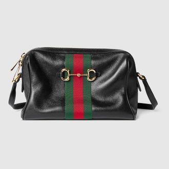 Gucci Horsebit Web Small Camera Bag, Black, Leather