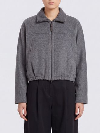 Brunello Cucinelli Giacca a camicia in lana vergine con colletto classico e zip