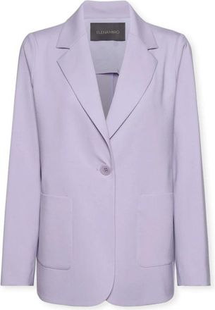 Elena Miro Milano Stitch Blazer - Dames - Blazers - Paars - M - Leer - Jassen