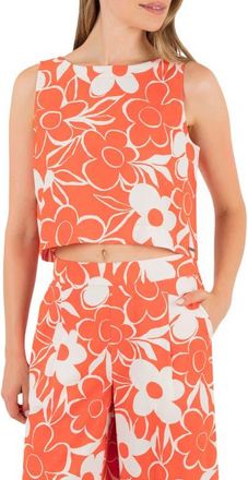 Hurley Daisy Floral Crop Tank in Terracotta at Nordstrom, Size X-Small