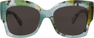 Chlo&eacute; 55mm Square Sunglasses in Green Green Grey at Nordstrom Rack