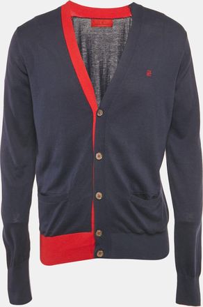 Carolina Herrera Blue Cotton Knit Cardigan