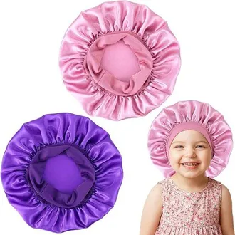 OEM Gorro De Sat&eacute;n De 2 Piezas Para Ni&ntilde;os, Gorro De Sat&eacute;n Suave Para El Cabello Para La Noche, Para Beb&eacute;s, Ni&ntilde;os Y Ni&ntilde;as (morado, Rosa)