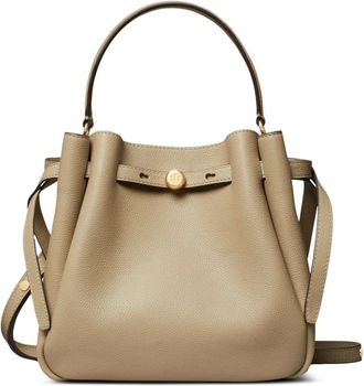 Tory Burch Tassen, Dames, Grijs, ONE Size, Katoen, T Monogram Bucket Bag