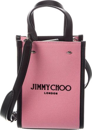 Jimmy Choo London Mini N/S Canvas & Leather Tote