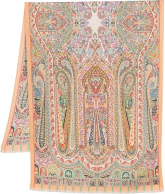 Etro Delhi cashmere-silk blend scarf - women - Silk/Cashmere - One Size - Orange
