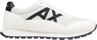 A|X Armani Exchange Sneakers met contrasterend logo - Heren - Sneakers - Wit - 43 EU - Polyester - Schoenen