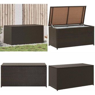 vidaXL Baule da Giardino in Polyrattan 100x50x50 cm Marrone - Contenitore in polyrattan - Armadio esterno