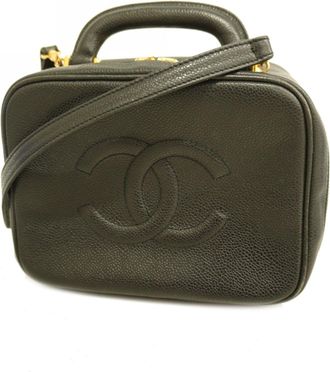 Chanel Black Grained Calfskin Vanity Bag (Pre-Owned)