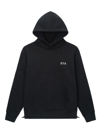Rta Jordan stamp-logo hoodie - men - Cotton - L - Black