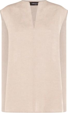 Fabiana Filippi Top in lino - Toni neutri