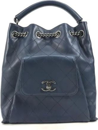 Chanel Pre-owned Leather chanel-bags - Dames - Vintage Tas - Zwart - ONE Size - Vintage