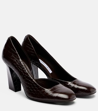 Jimmy Choo London Farren 85 croc-effect leather pumps
