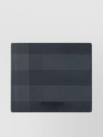 Burberry checkered bi-fold wallet brand graphic