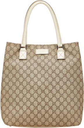 Gucci Beige Ivory Pvc Leather Handbag Tote Bag (Pre-Owned)