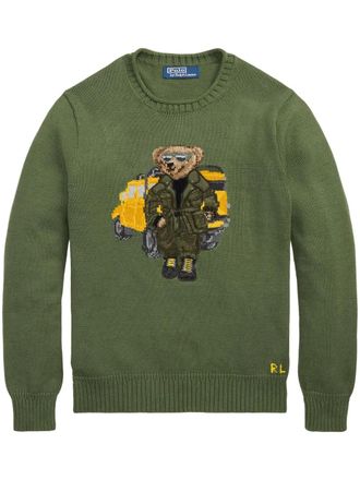 Polo Ralph Lauren Polo Bear-motif sweater - men - BCI Cotton - L - Green