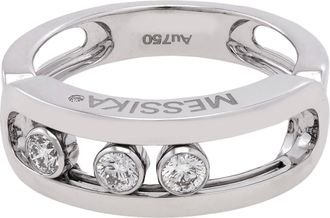 Messika Move 18k White Gold Diamond Ring, Size 49