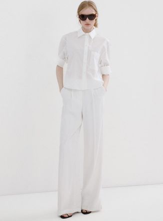 Mango Camicia perle tasca bianco sporco - Donna - XS - MANGO