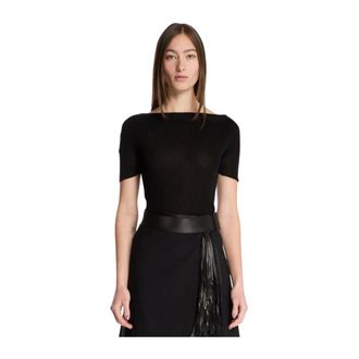 Khaite Top in Maglia Scollo a Barca a Costine - - Knitwear - Donna - Nero - S