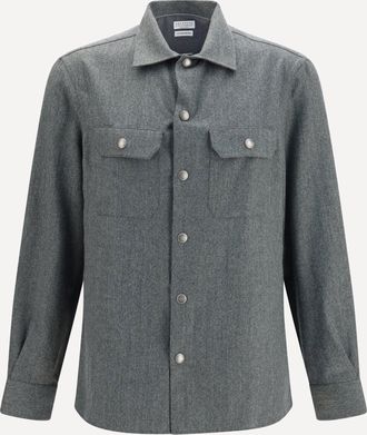 Brunello Cucinelli Camicia in lana vergine Man M