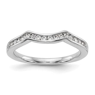 Diamond2Deal 14k White Gold Lab Grown Diamond Wedding Band Ring 1/5Ct Clarity- VS Color- G-H