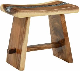 vidaXL Bathroom Stool Natural 50 x 30 x 45 cm Natural Wood vidaXL