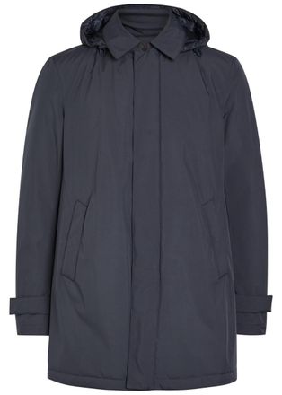 Herno Waterproof Padded Hooded Shell Jacket - Dark Blue - 54 (UK44 / Xxl)