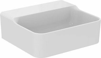 Ideal Lavabo De Mano Conca 400x350x165mm Blanco Con Plus, Sin Orificio Para Grifer&iacute;a, Sin Rebosadero Standard