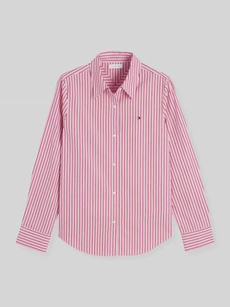 Tommy Hilfiger Regular Fit Langarmbluse aus reiner Baumwolle in Pink, Gr&ouml;&szlig;e 34