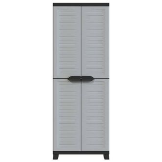 Berkfield Home Plastic Cabinet 65x45x181 cm in Grey | Size: 65 x 45 x 181 cm