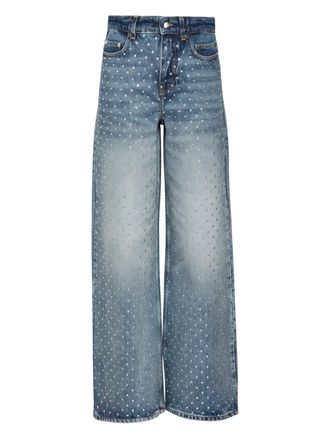Monse crystal-studs embellished jeans - women - Cotton - 4 - Blue