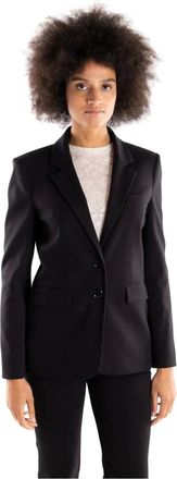 Pinko Pinko, Jassen, Dames, Zwart, S, Nylon, Geknoopte revers blazer