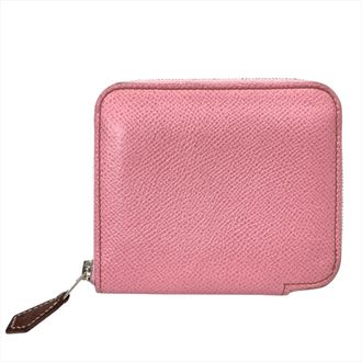 Herm&egrave;s Azap Pink Rose Confetti Epsom Leather Coin Purse/Coin Case (Pre-Owned)