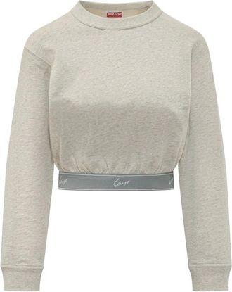 Kenzo Cropped Sweatshirt - Dames - Sweatshirts - Grijs - M - Hoodies & sweatvesten