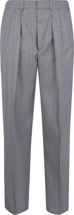 Tom Ford Jacquard Sharkskin Herringbone Double Pleat Pant