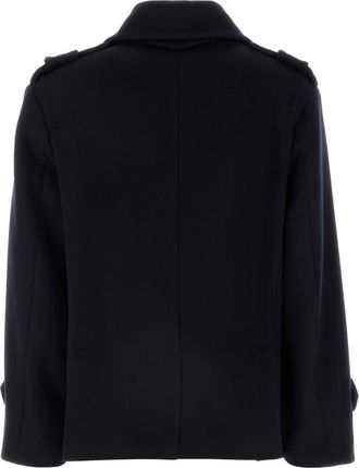 Max Mara Womens Dark Blue Wool Blend Laveno Coat Blu Marino Cappotti