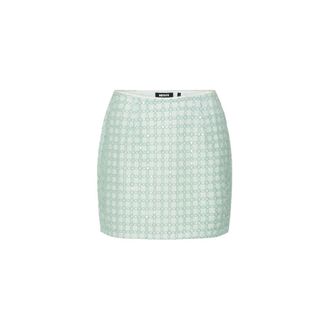 Rotate Rotate Birger Christensen, Rokken, Dames, Groen, S, Leer, Beaded Mini Skirt