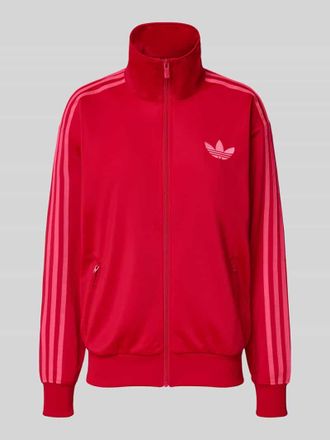 adidas Originals Regular Fit Sweatjacke mit Stehkragen Modell Firebird in Rot, Gr&ouml;&szlig;e XS