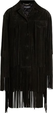 Dolce & Gabbana Cappotto con frange - Nero
