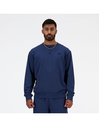 New Balance Athletics - Felpa girocollo in spugna blu navy