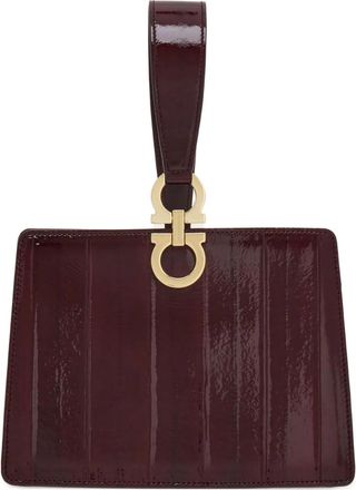 Ferragamo mini Gancini-embellished geometric clutch - women - Eel Skin - One Size - Red