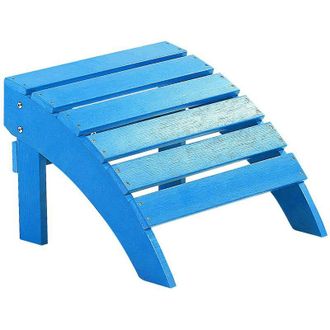 Beliani Reposapi&eacute;s Azul De Madera Pl&aacute;stica Resistente A La Intemperie Estilo Moderno Jard&iacute;n Adirondack