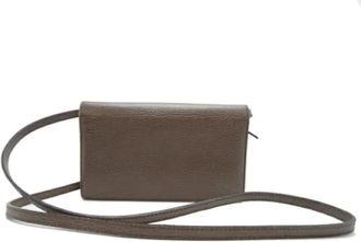 Gucci Pre-owned Cross Body Bags, female, Gray, Size: ONE SIZE Pre-owned Leather Crossbody Bag
