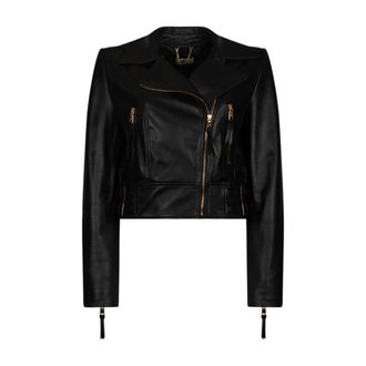 Elisabetta Franchi Dames, Jassen, Zwart, Maat: XL Leer