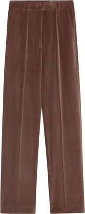 Pence Viola Coffee Velvet Wide-Leg Pants