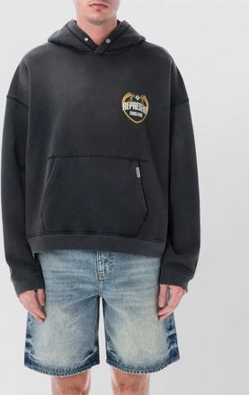 Represent cotton relaxed-fit printed hoodie